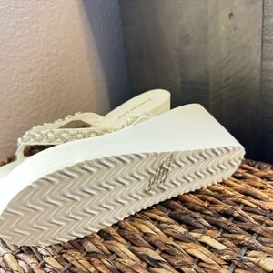 Elegant White Wedge Sandals